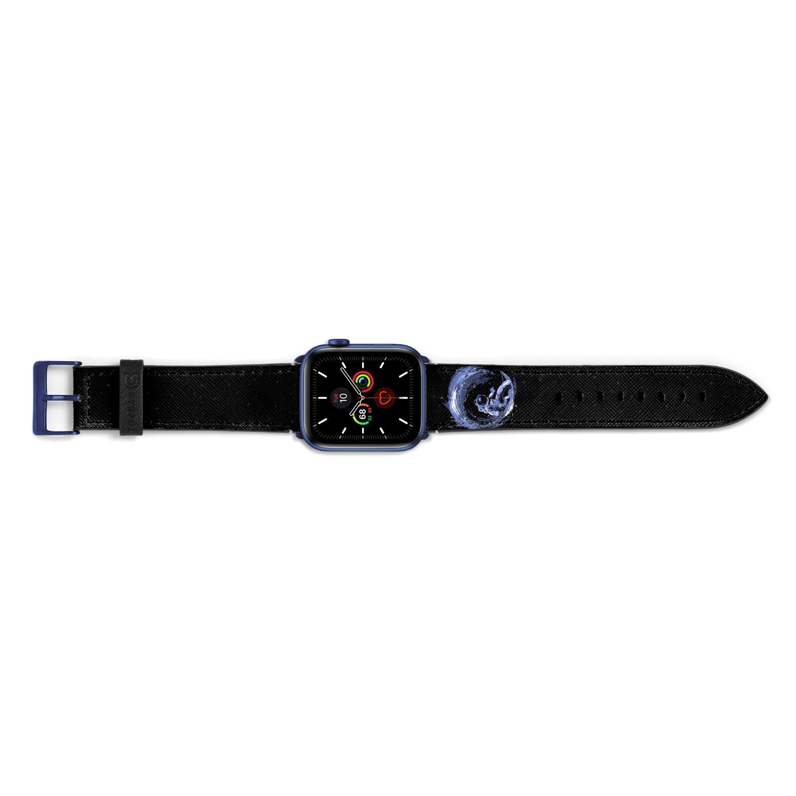 Surfing Astronaut Apple Watch Strap Landscape Image Blue Hardware