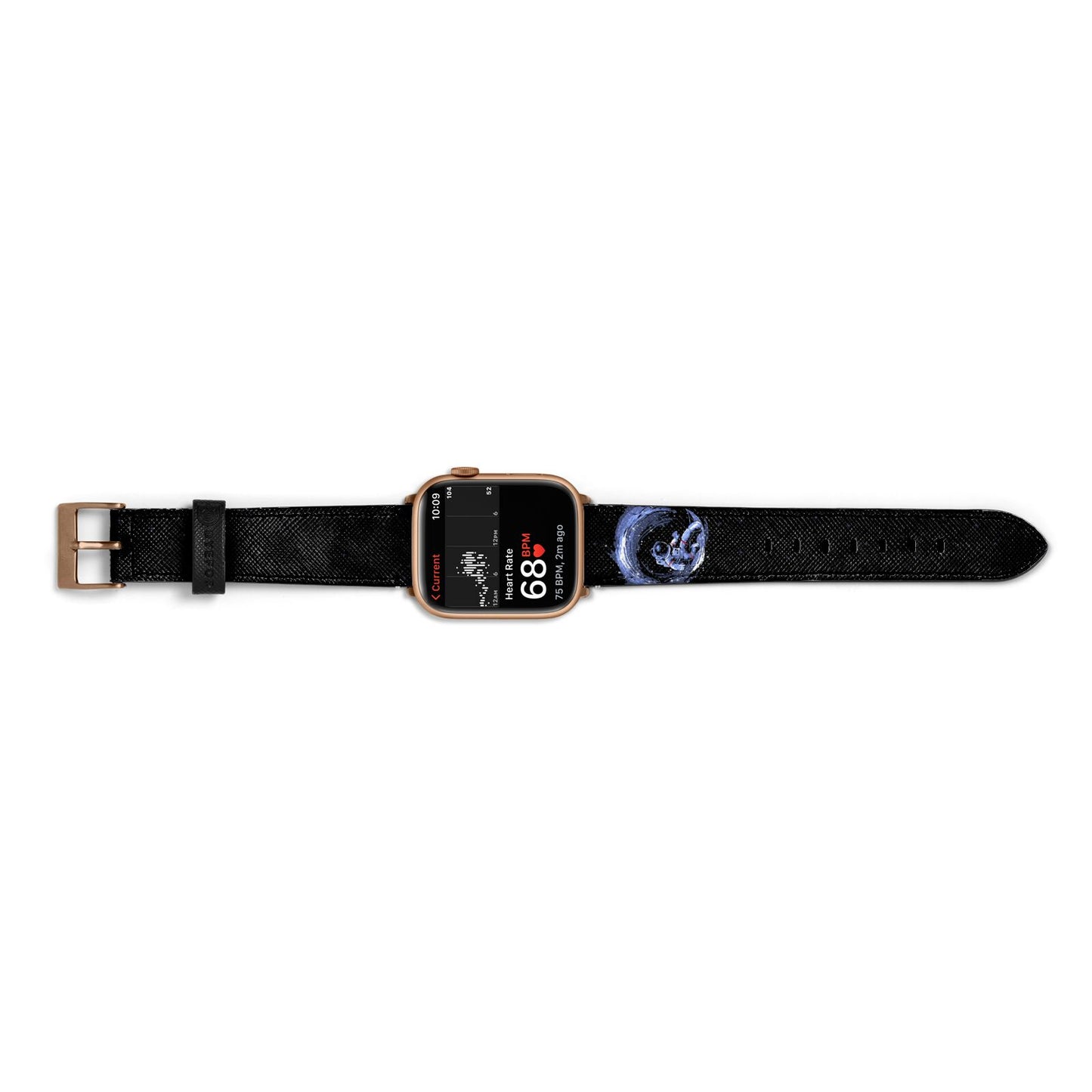 Surfing Astronaut Apple Watch Strap Size 38mm Landscape Image Gold Hardware