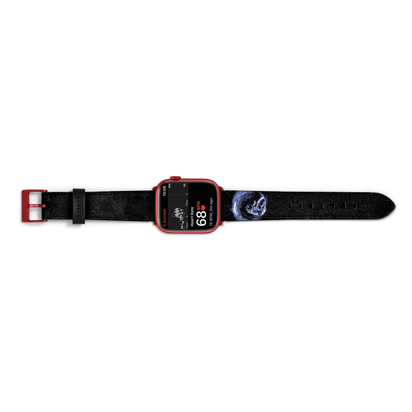 Surfing Astronaut Apple Watch Strap Size 38mm Landscape Image Red Hardware