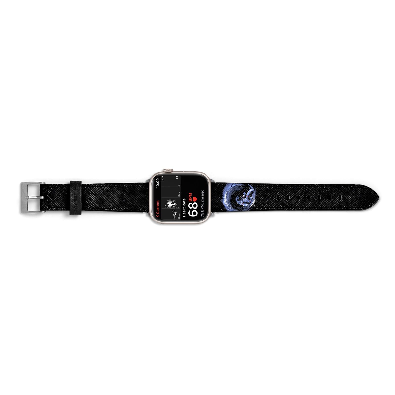 Surfing Astronaut Apple Watch Strap Size 38mm Landscape Image Silver Hardware