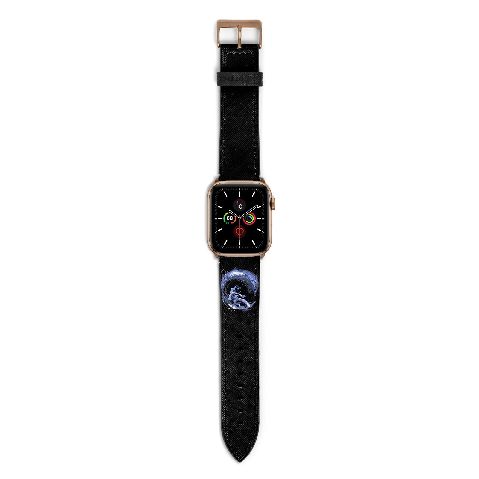 Surfing Astronaut Apple Watch Strap with Gold Hardware