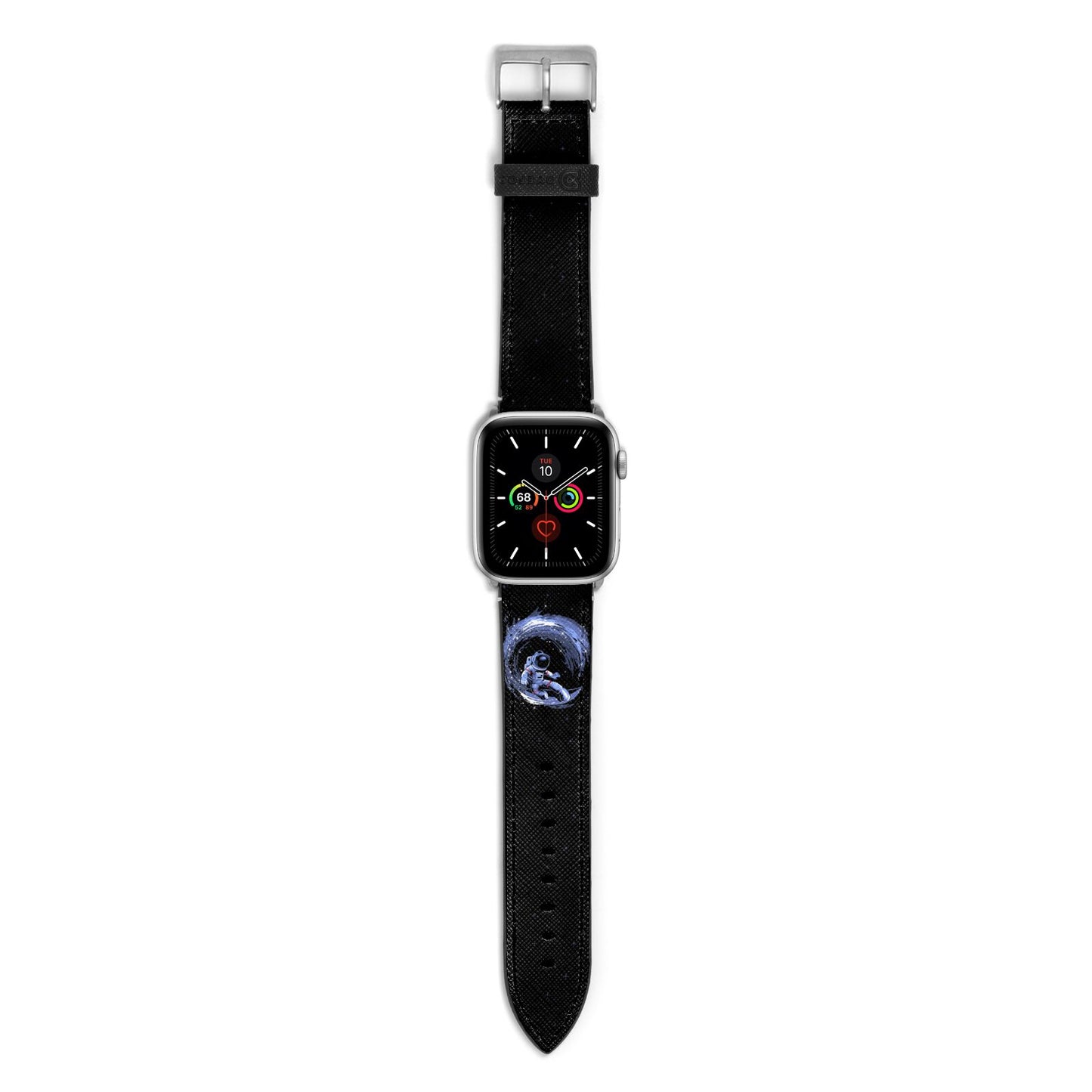 Surfing Astronaut Apple Watch Strap with Silver Hardware