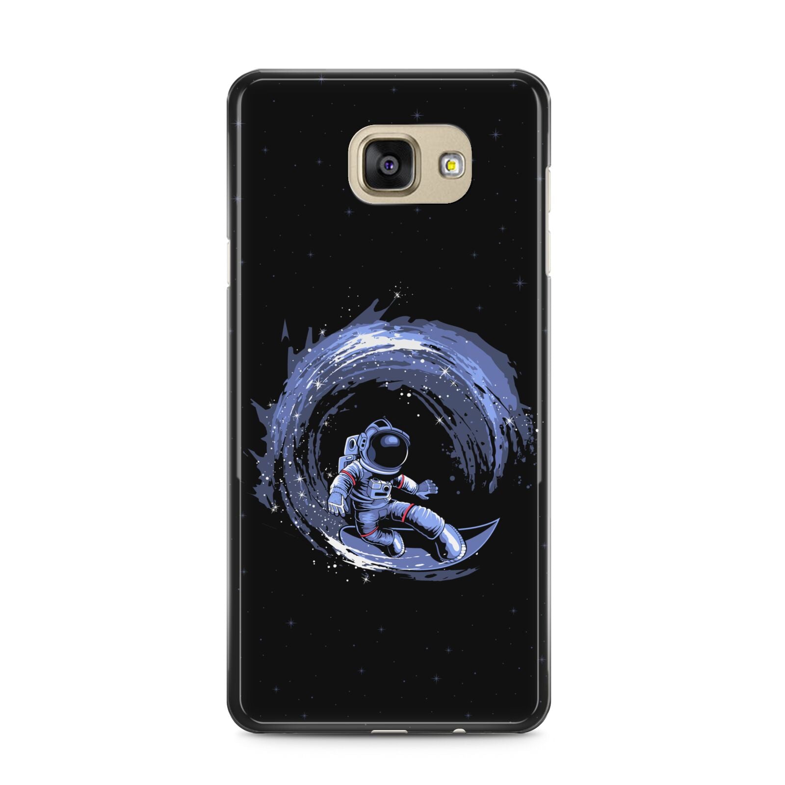Surfing Astronaut Samsung Galaxy A5 2016 Case on gold phone