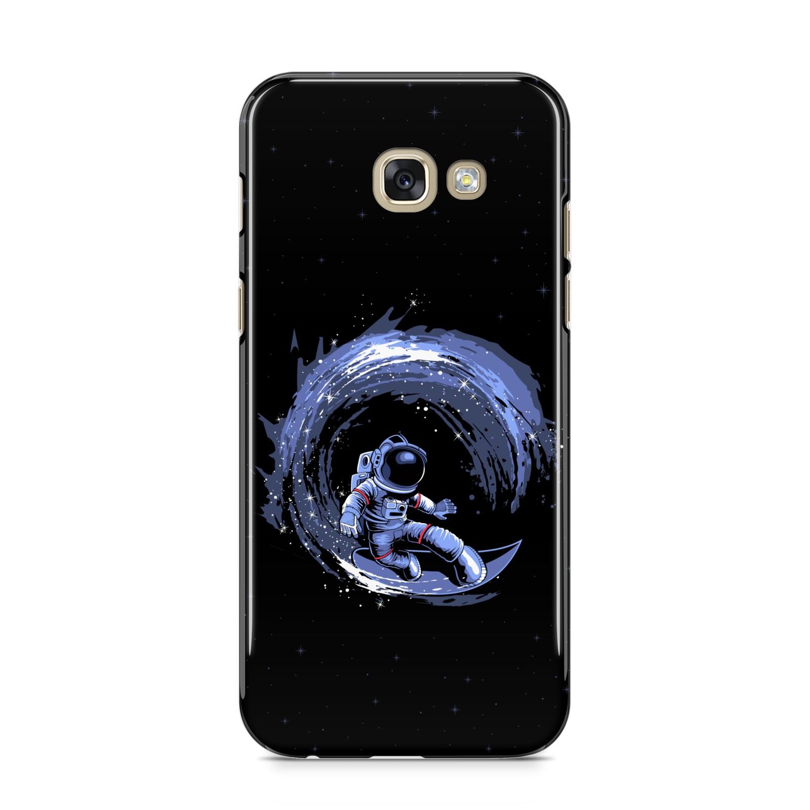 Surfing Astronaut Samsung Galaxy A5 2017 Case on gold phone