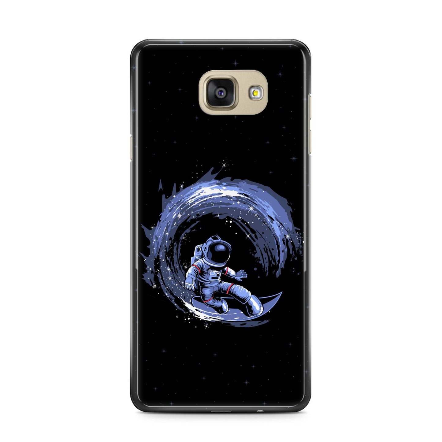 Surfing Astronaut Samsung Galaxy A7 2016 Case on gold phone