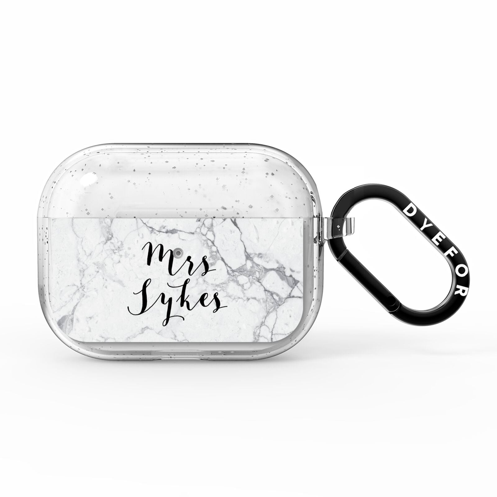 Surname Personalised Marble AirPods Pro Glitter Case