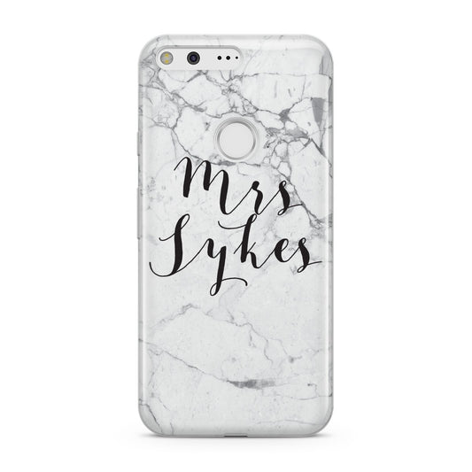 Surname Personalised Marble Google Pixel Case