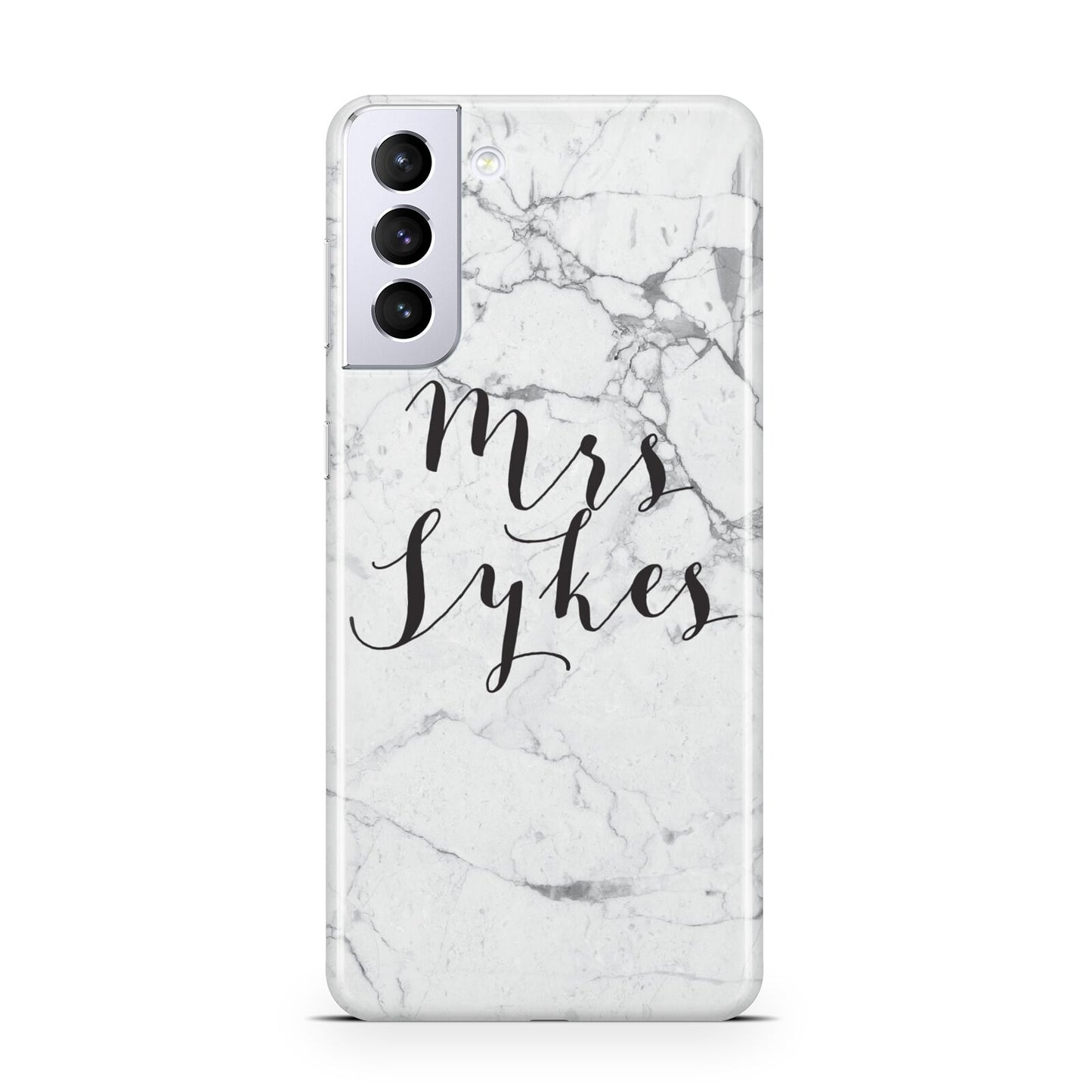 Surname Personalised Marble Samsung S21 Plus Case