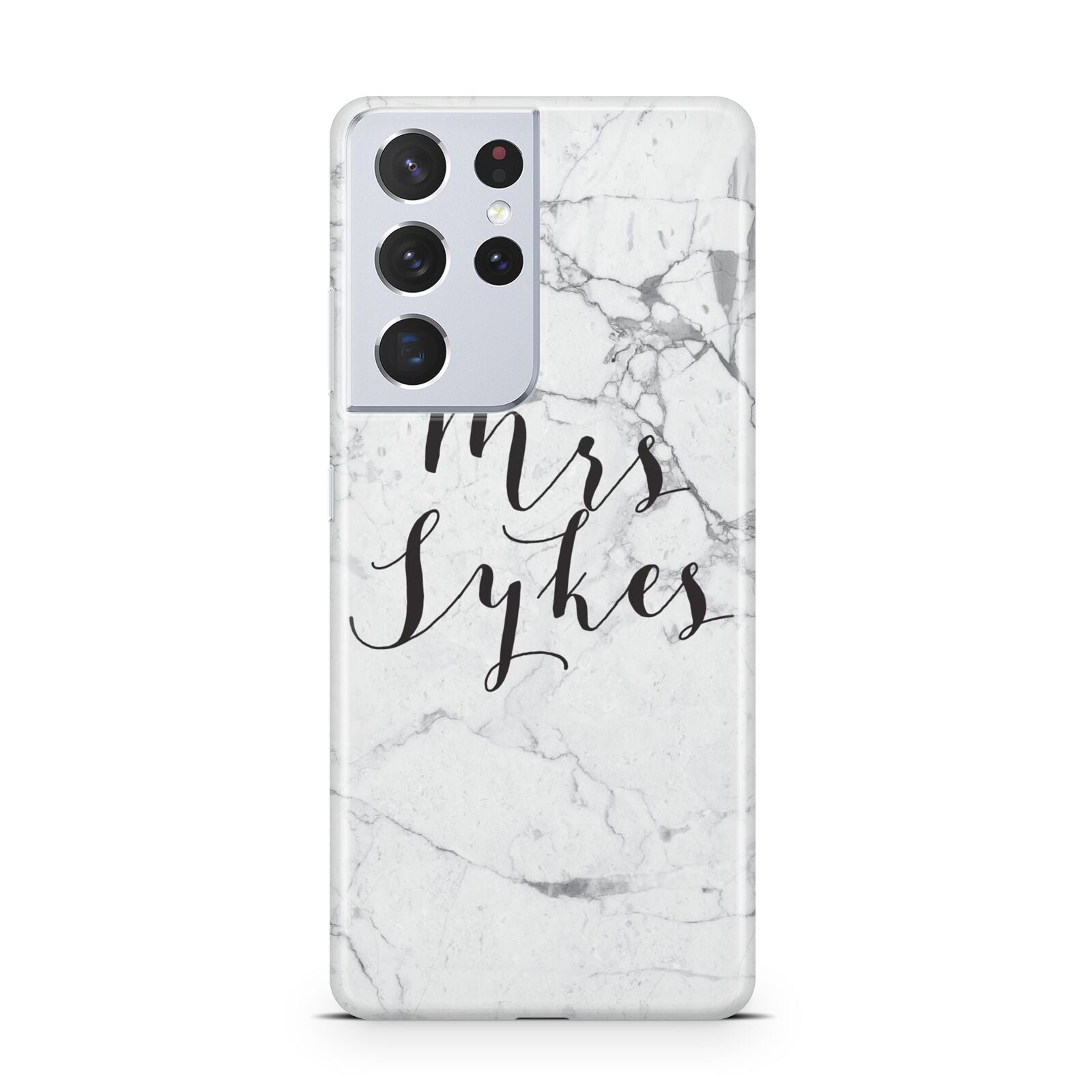 Surname Personalised Marble Samsung S21 Ultra Case