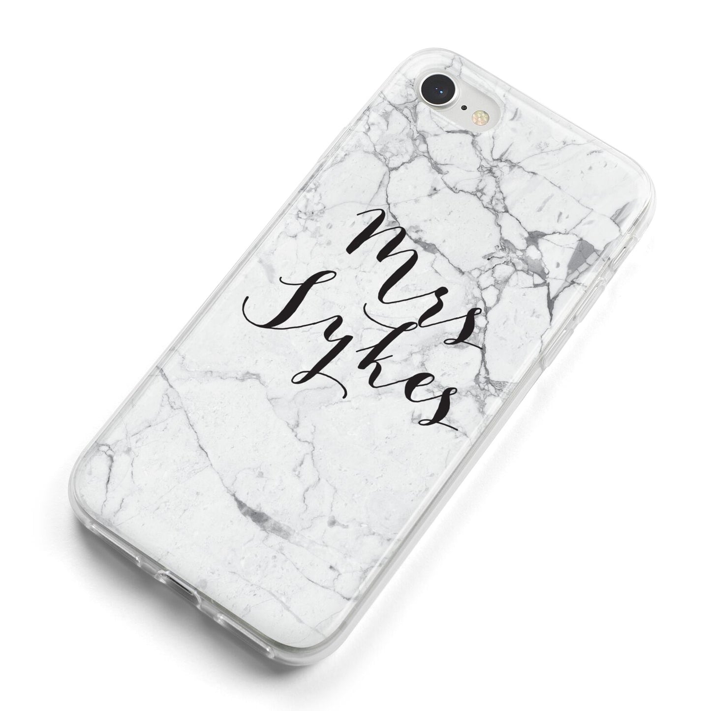 Surname Personalised Marble iPhone 8 Bumper Case on Silver iPhone Alternative Image