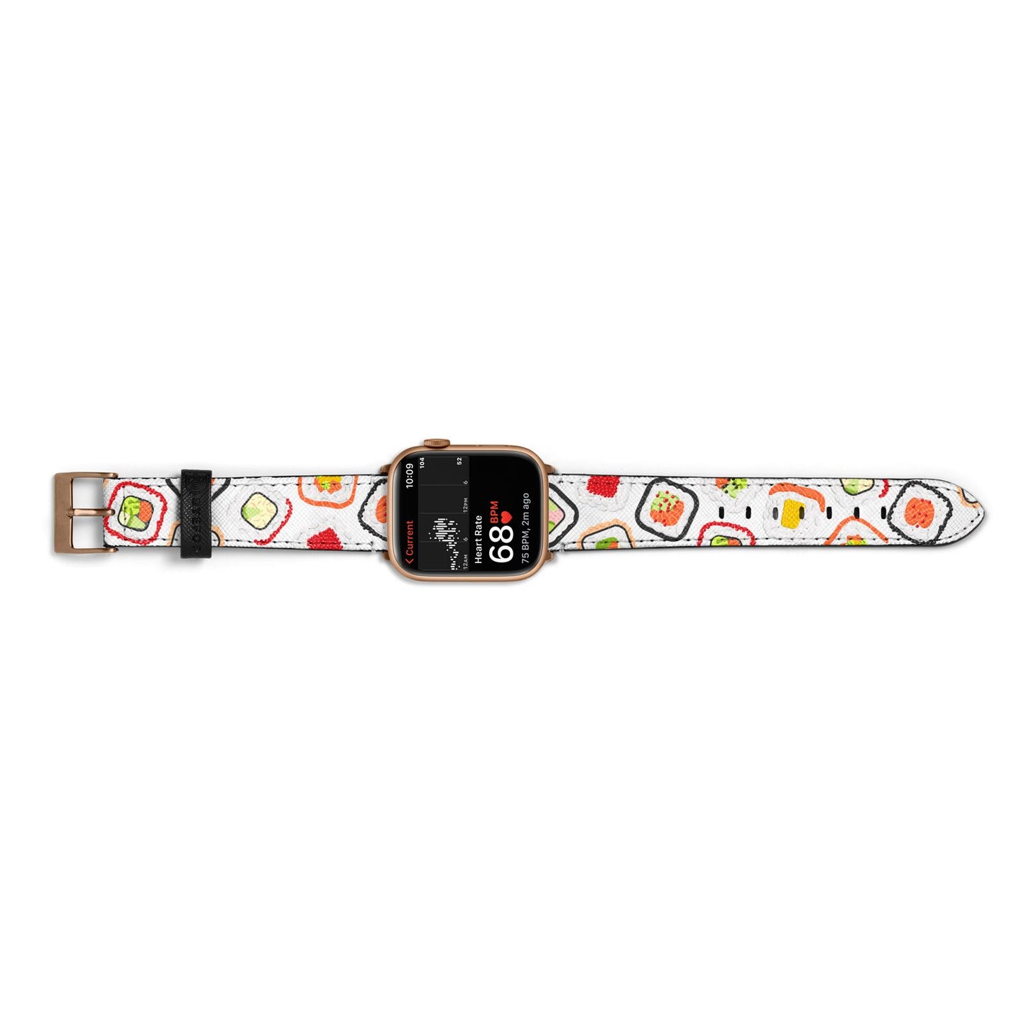 Sushi Apple Watch Strap Size 38mm Landscape Image Gold Hardware