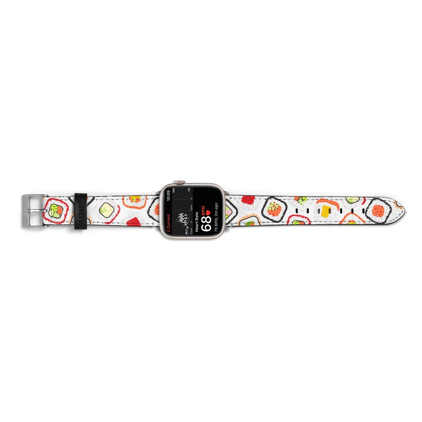 Sushi Apple Watch Strap Size 38mm Landscape Image Silver Hardware