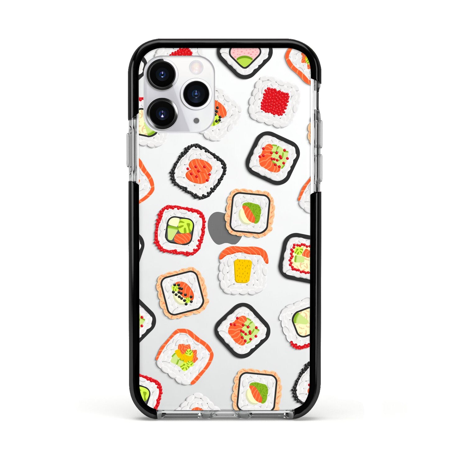 Sushi Apple iPhone 11 Pro in Silver with Black Impact Case