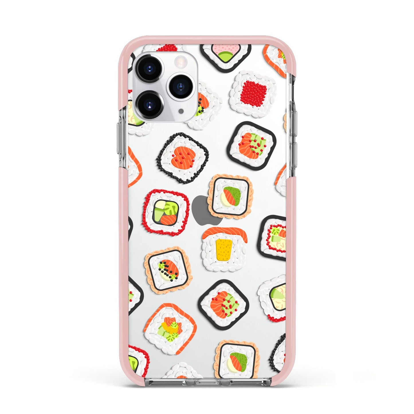 Sushi Apple iPhone 11 Pro in Silver with Pink Impact Case