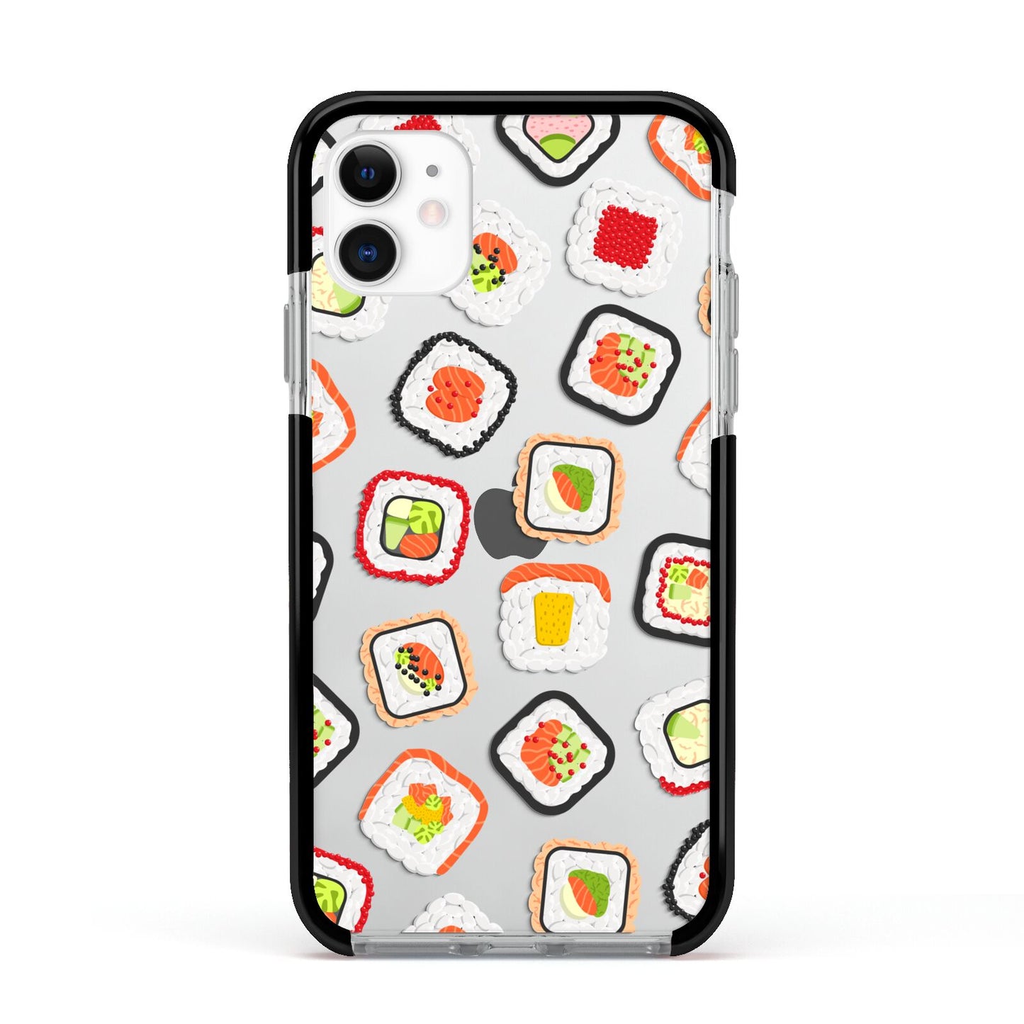 Sushi Apple iPhone 11 in White with Black Impact Case