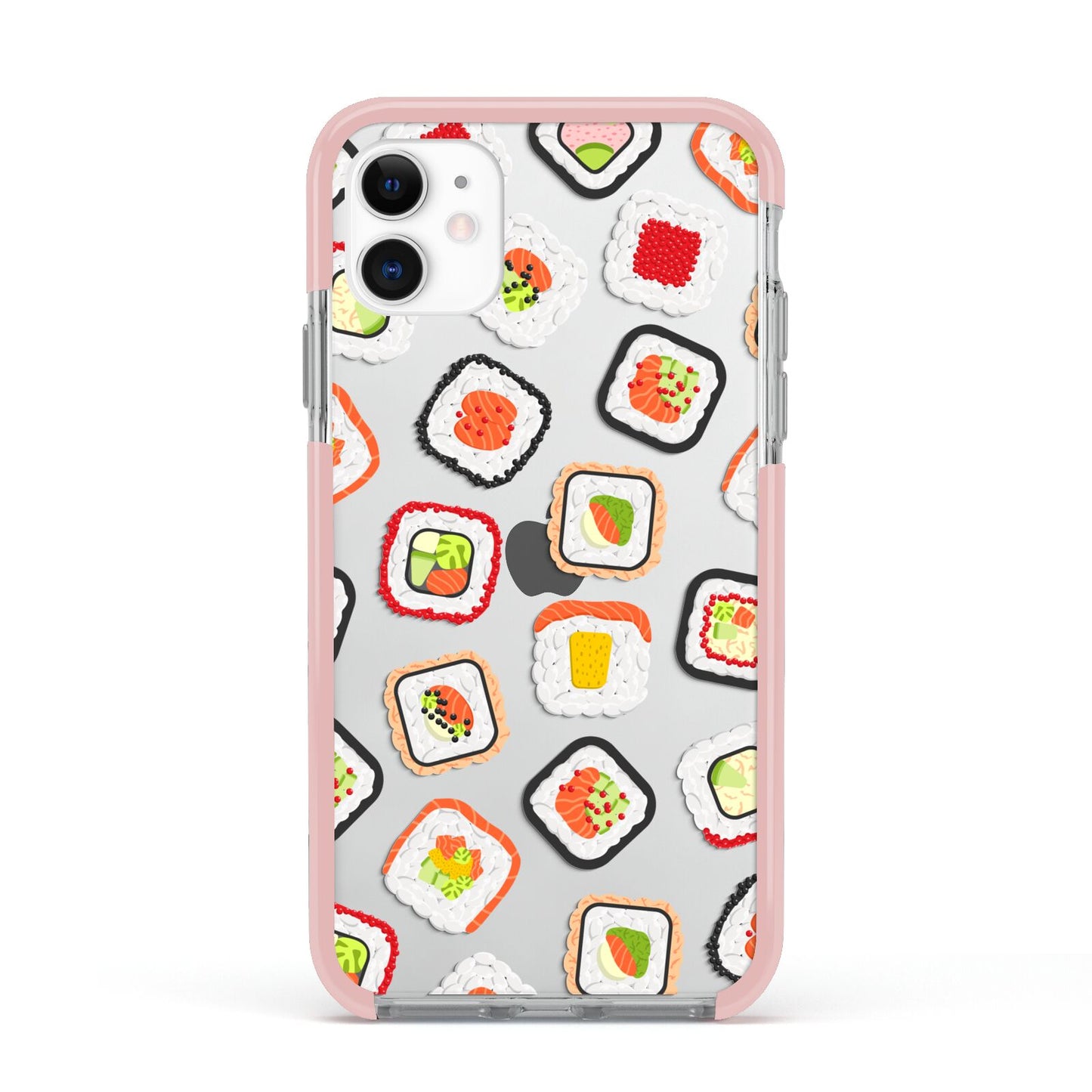 Sushi Apple iPhone 11 in White with Pink Impact Case