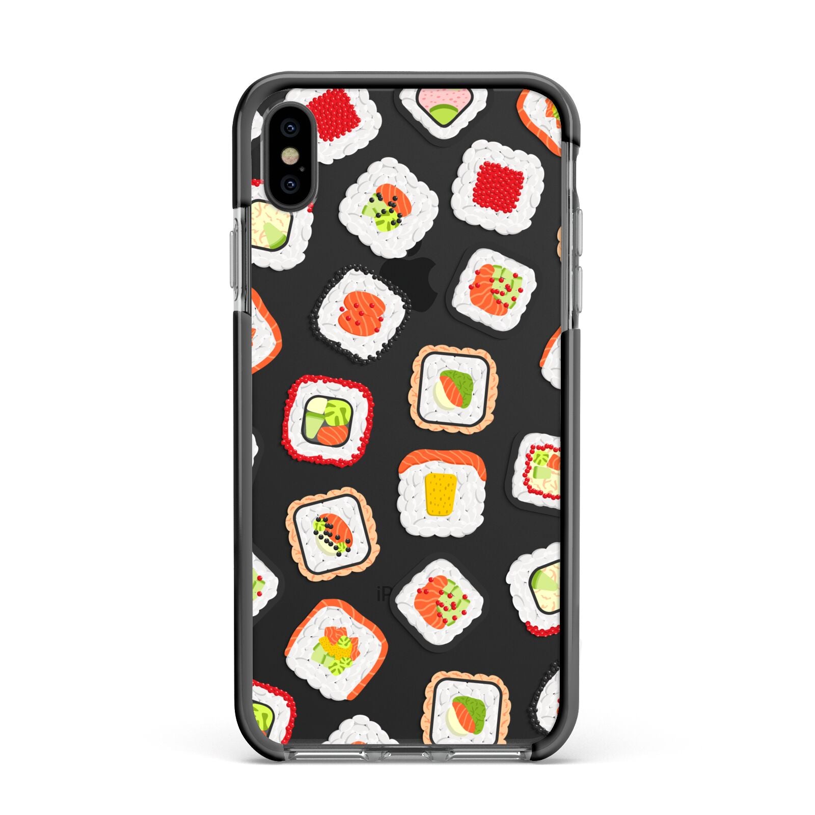 Sushi Apple iPhone Xs Max Impact Case Black Edge on Black Phone