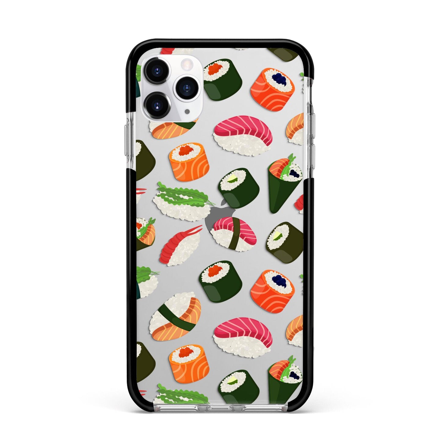 Sushi Fun Apple iPhone 11 Pro Max in Silver with Black Impact Case