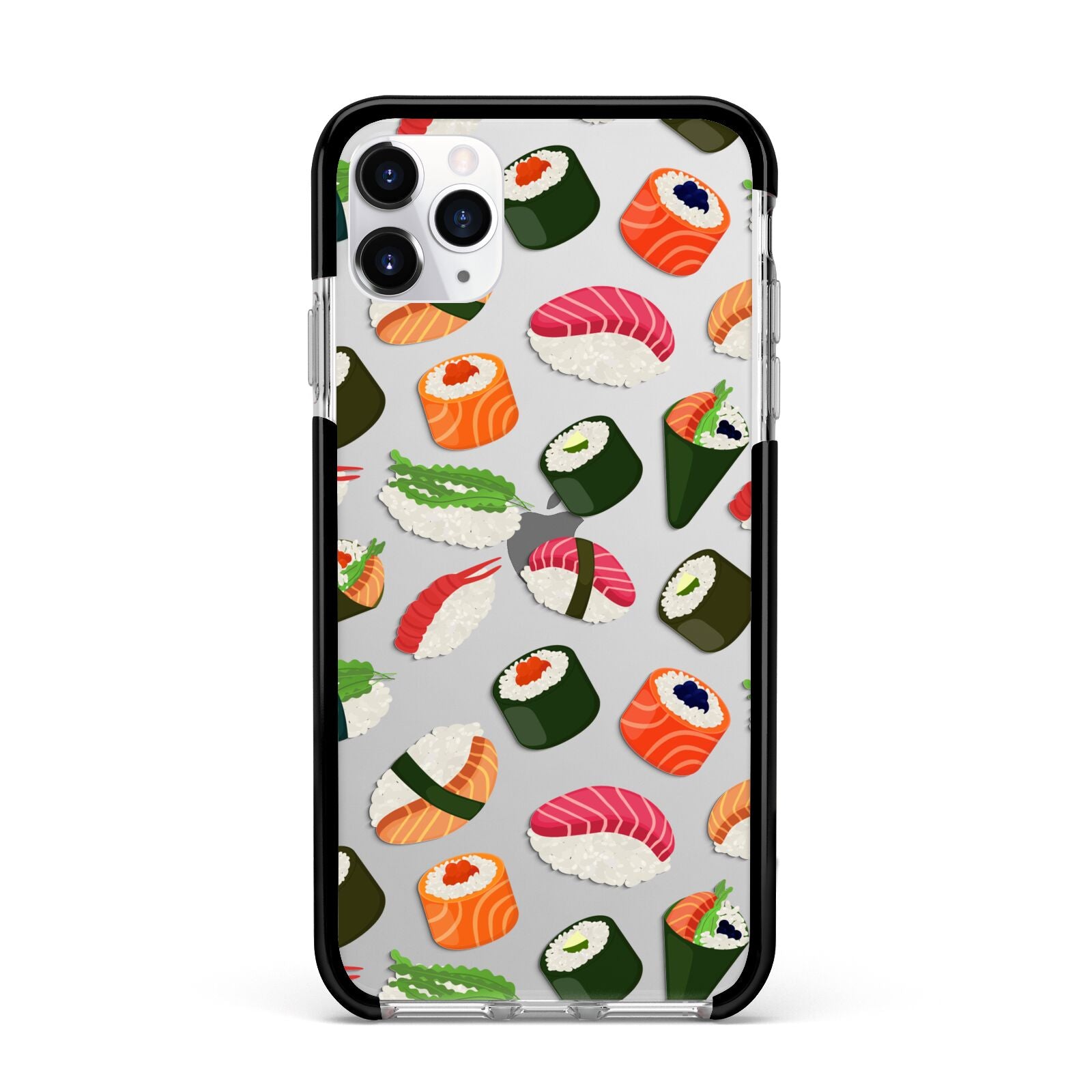 Sushi Fun Apple iPhone 11 Pro Max in Silver with Black Impact Case