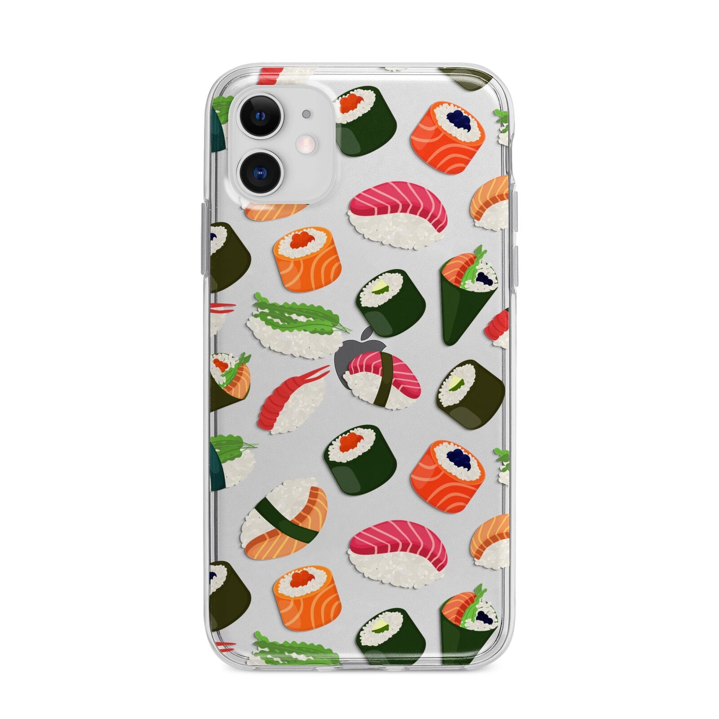 Sushi Fun Apple iPhone 11 in White with Bumper Case