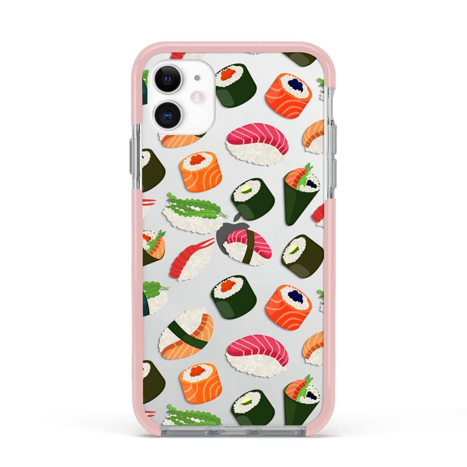 Sushi Fun Apple iPhone 11 in White with Pink Impact Case