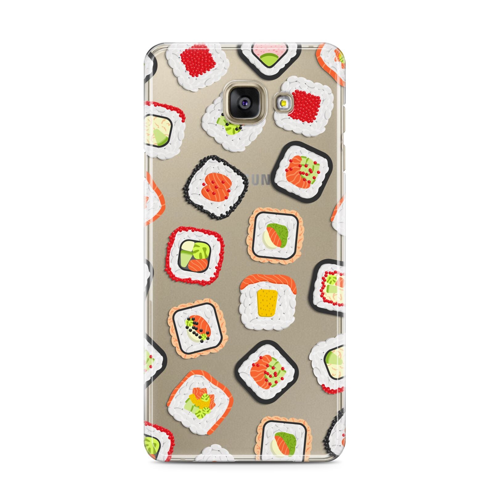 Sushi Samsung Galaxy A3 2016 Case on gold phone