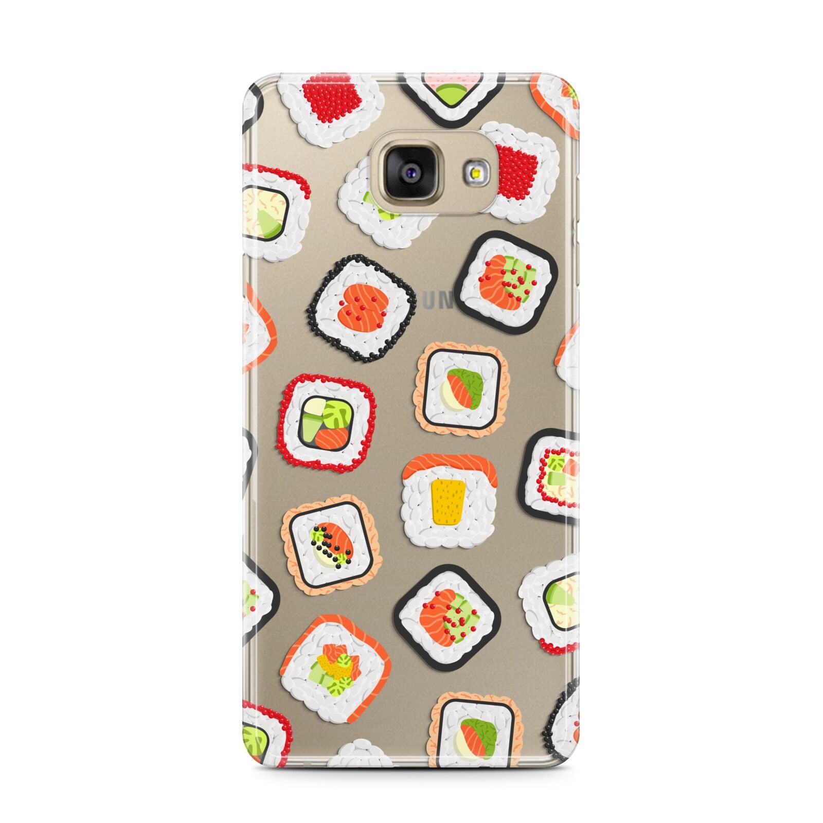 Sushi Samsung Galaxy A7 2016 Case on gold phone