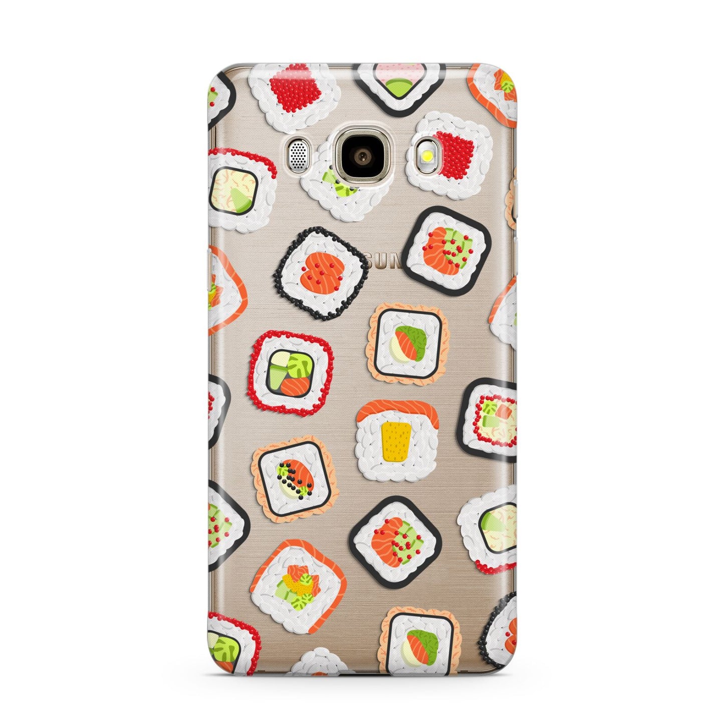 Sushi Samsung Galaxy J7 2016 Case on gold phone