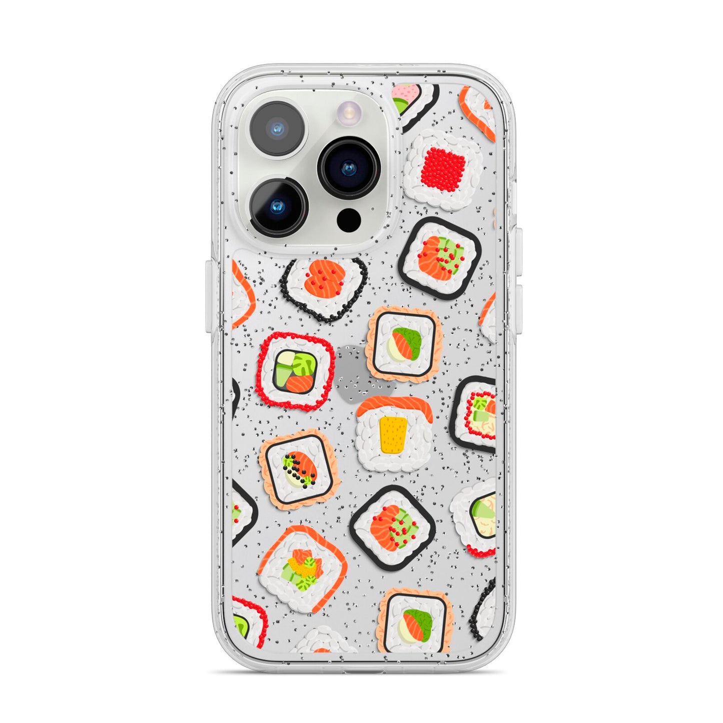 Sushi iPhone 14 Pro Glitter Tough Case Silver