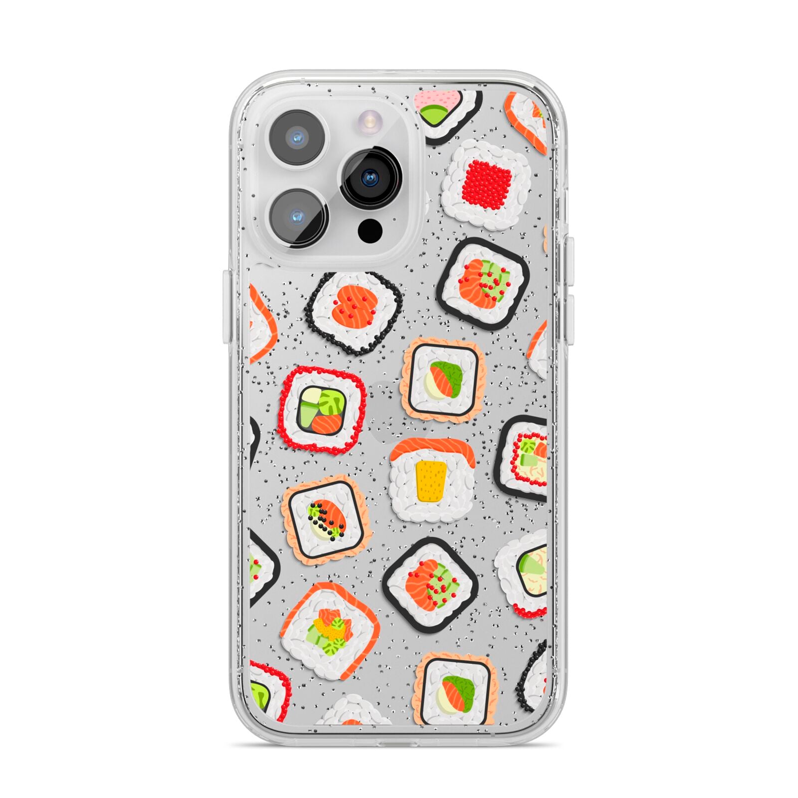 Sushi iPhone 14 Pro Max Glitter Tough Case Silver