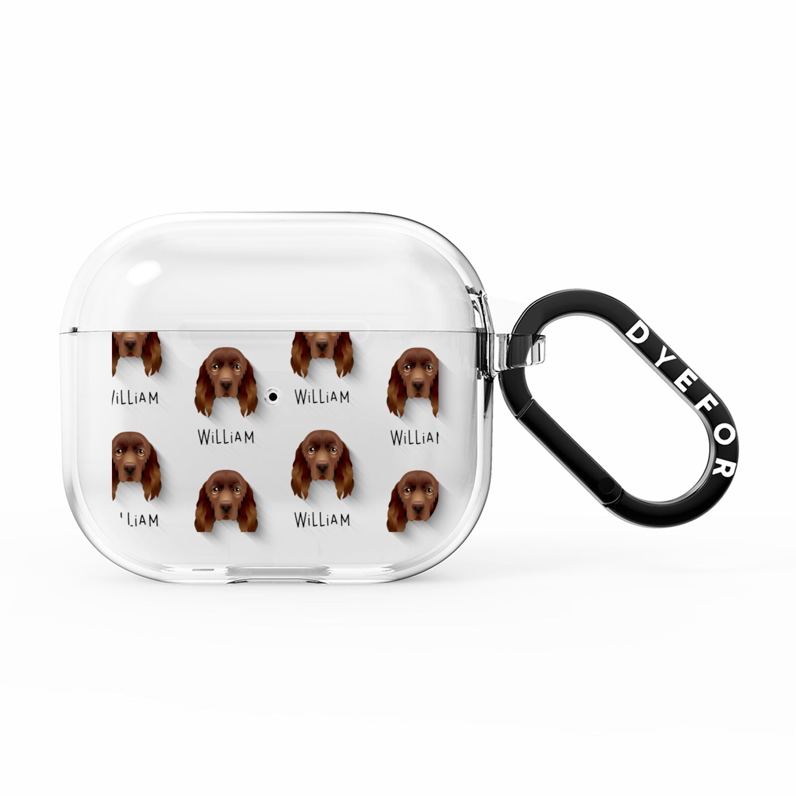 Sussex Spaniel Icon with Name AirPods Clear Case 3rd Gen