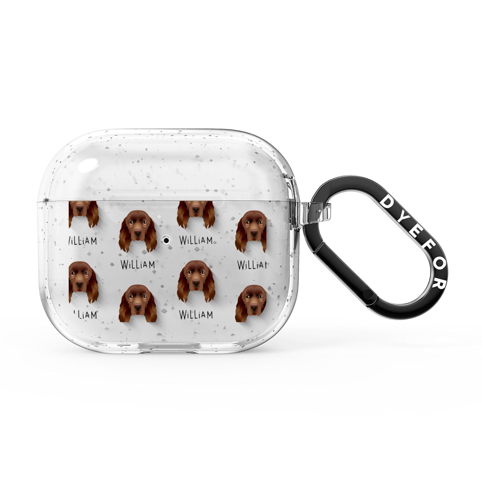 Sussex Spaniel Icon with Name AirPods Glitter Case 3rd Gen
