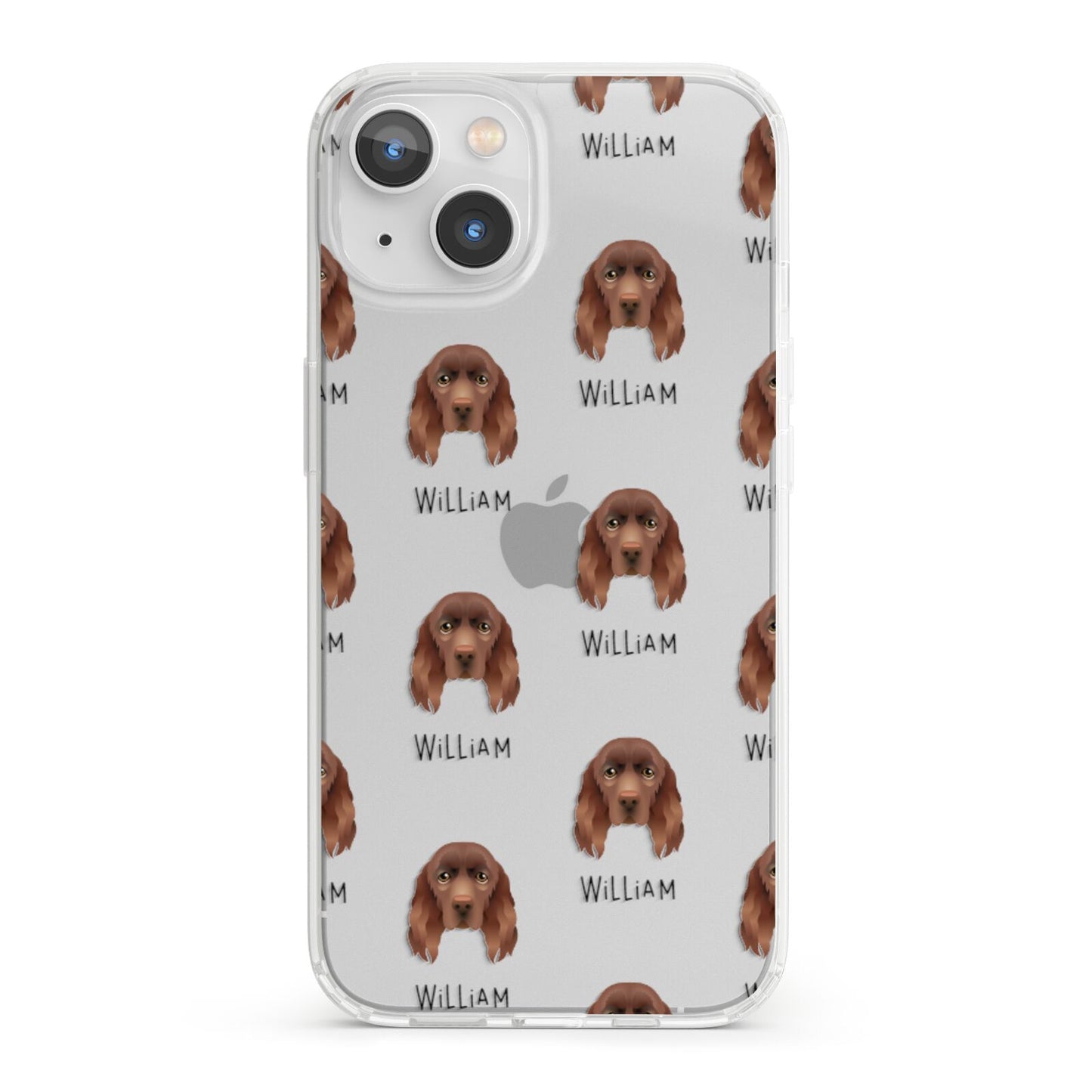 Sussex Spaniel Icon with Name iPhone 13 Clear Bumper Case