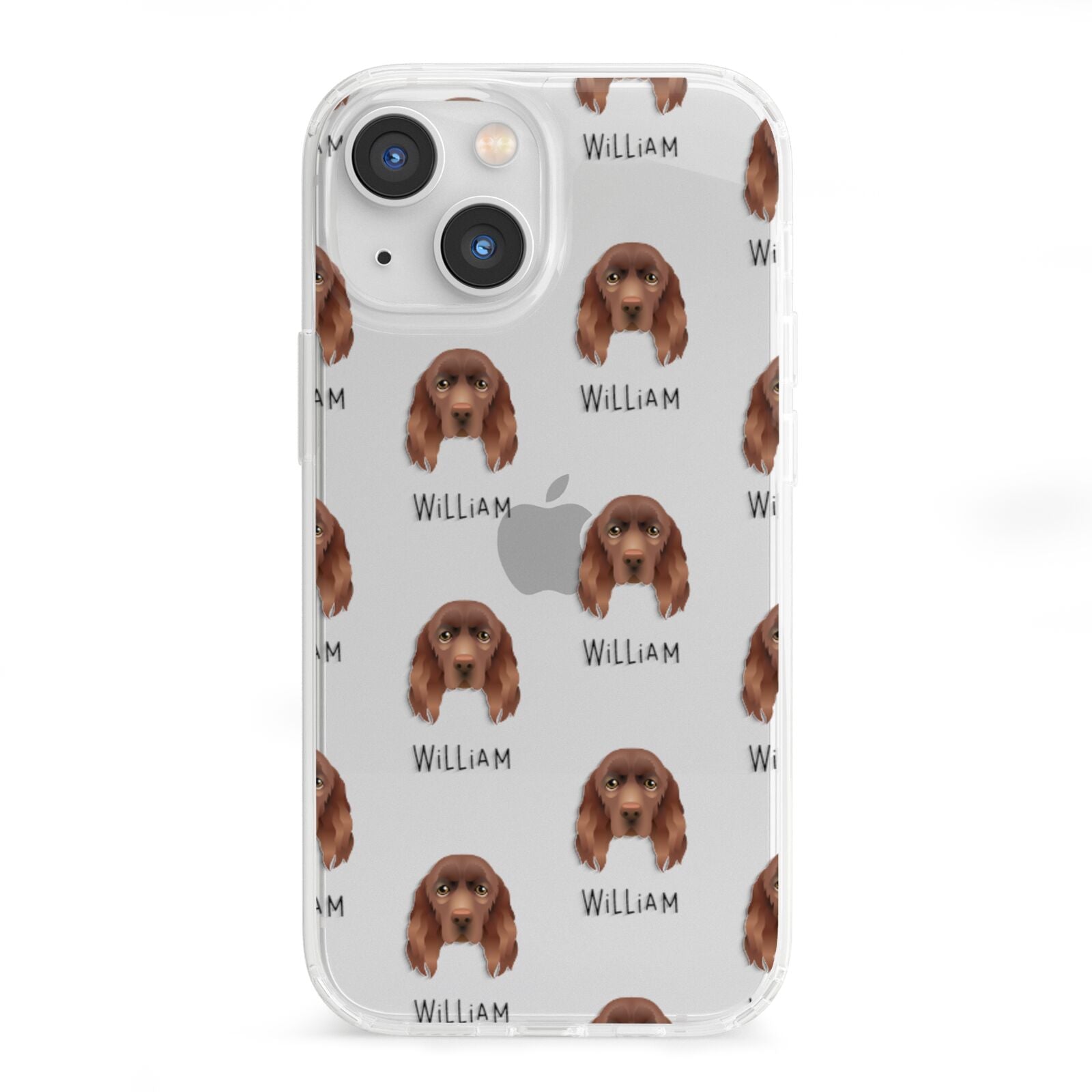 Sussex Spaniel Icon with Name iPhone 13 Mini Clear Bumper Case