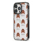Sussex Spaniel Icon with Name iPhone 13 Pro Black Impact Case Side Angle on Silver phone