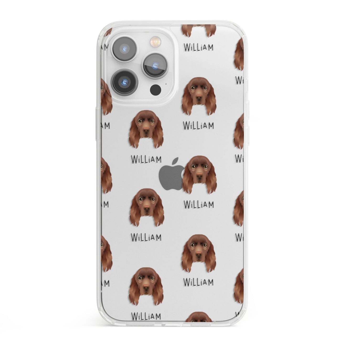 Sussex Spaniel Icon with Name iPhone 13 Pro Max Clear Bumper Case