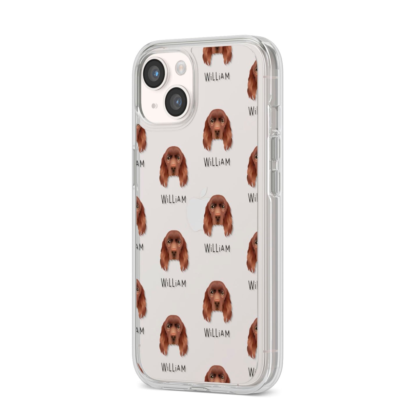 Sussex Spaniel Icon with Name iPhone 14 Clear Tough Case Starlight Angled Image