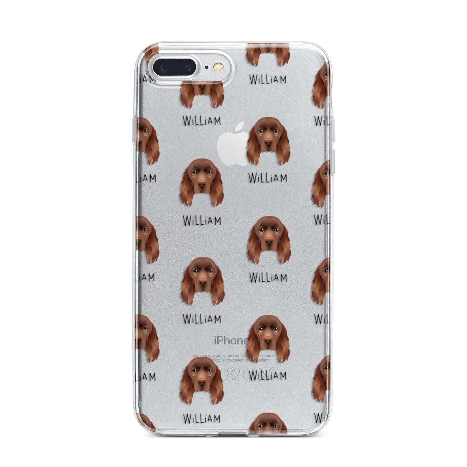 Sussex Spaniel Icon with Name iPhone 7 Plus Bumper Case on Silver iPhone