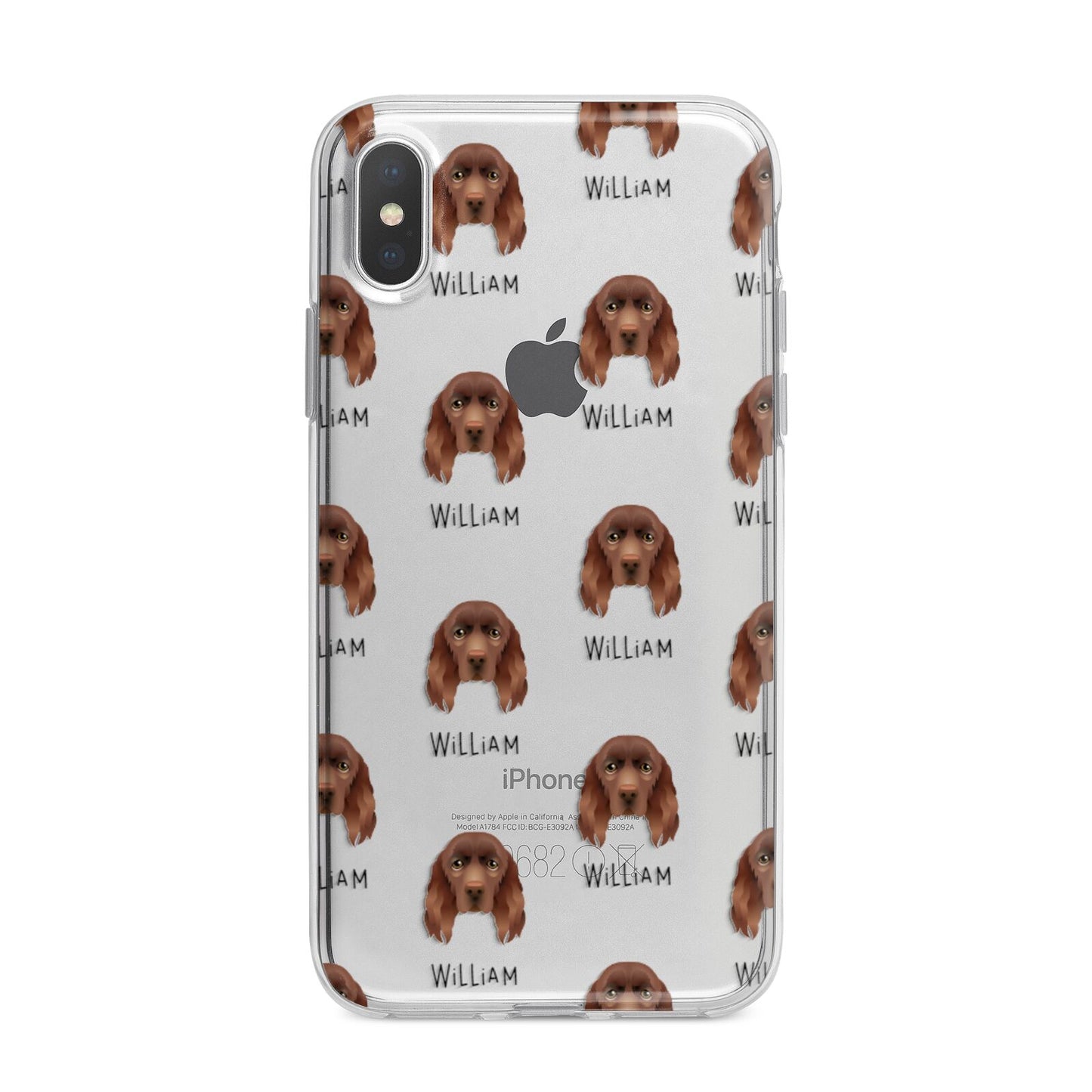 Sussex Spaniel Icon with Name iPhone X Bumper Case on Silver iPhone Alternative Image 1