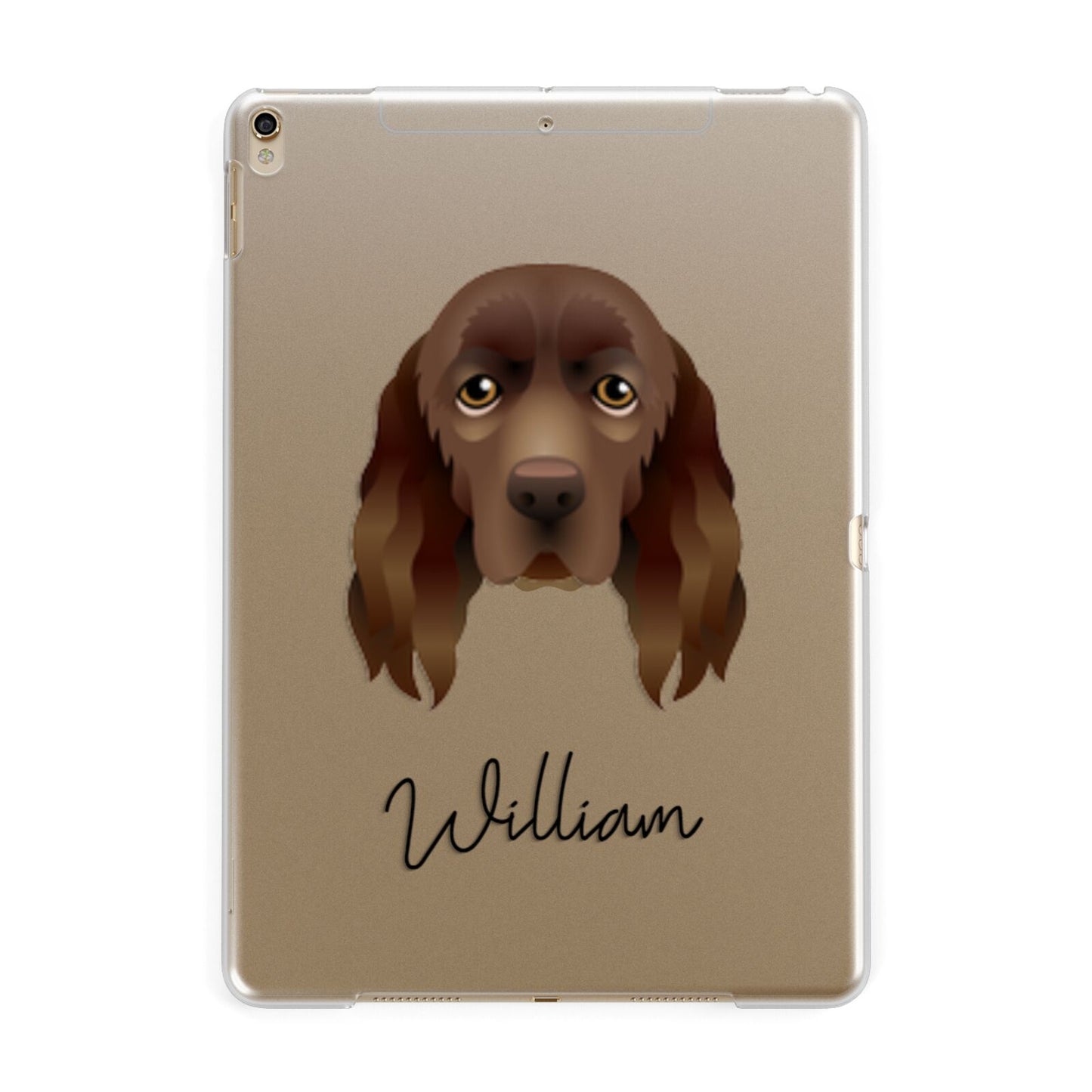 Sussex Spaniel Personalised Apple iPad Gold Case