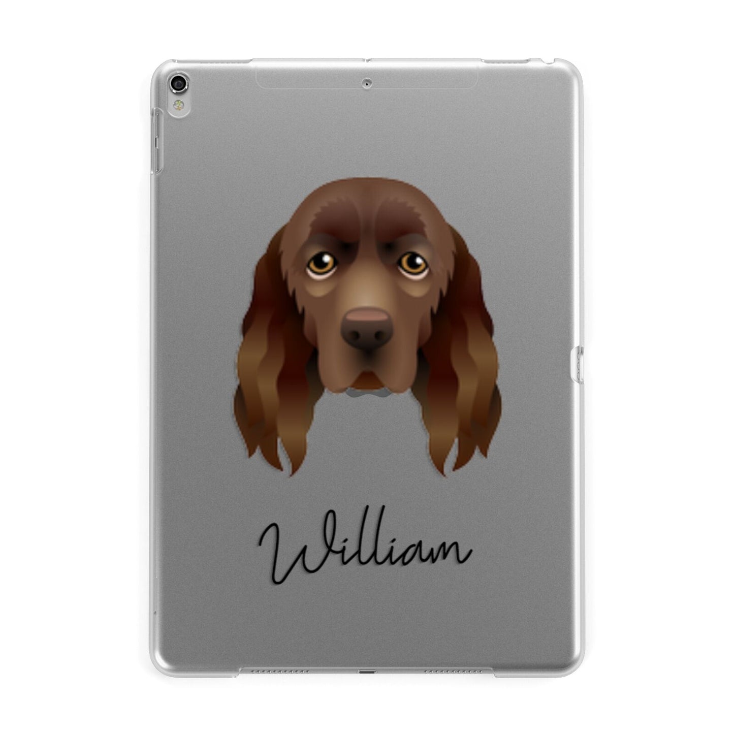 Sussex Spaniel Personalised Apple iPad Silver Case