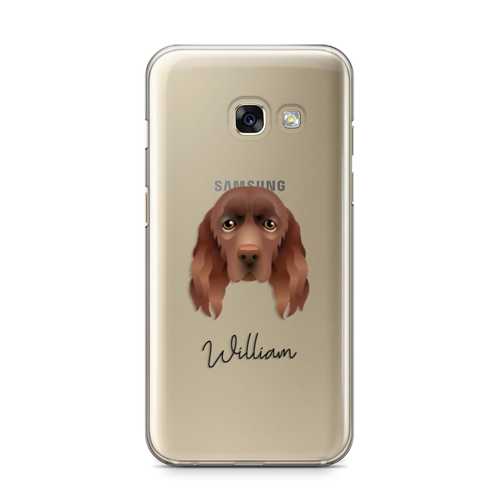 Sussex Spaniel Personalised Samsung Galaxy A3 2017 Case on gold phone