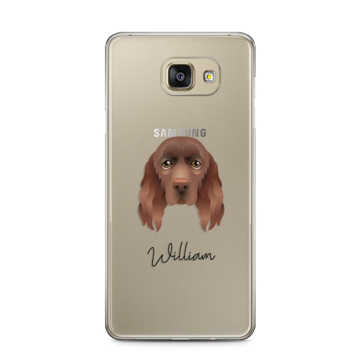 Sussex Spaniel Personalised Samsung Galaxy A5 2016 Case on gold phone