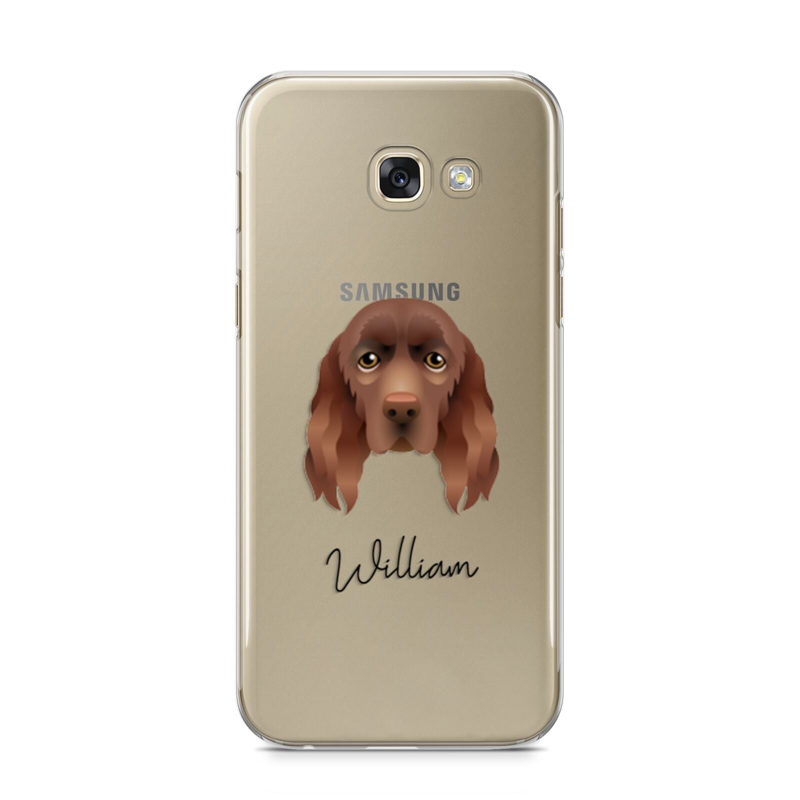 Sussex Spaniel Personalised Samsung Galaxy A5 2017 Case on gold phone