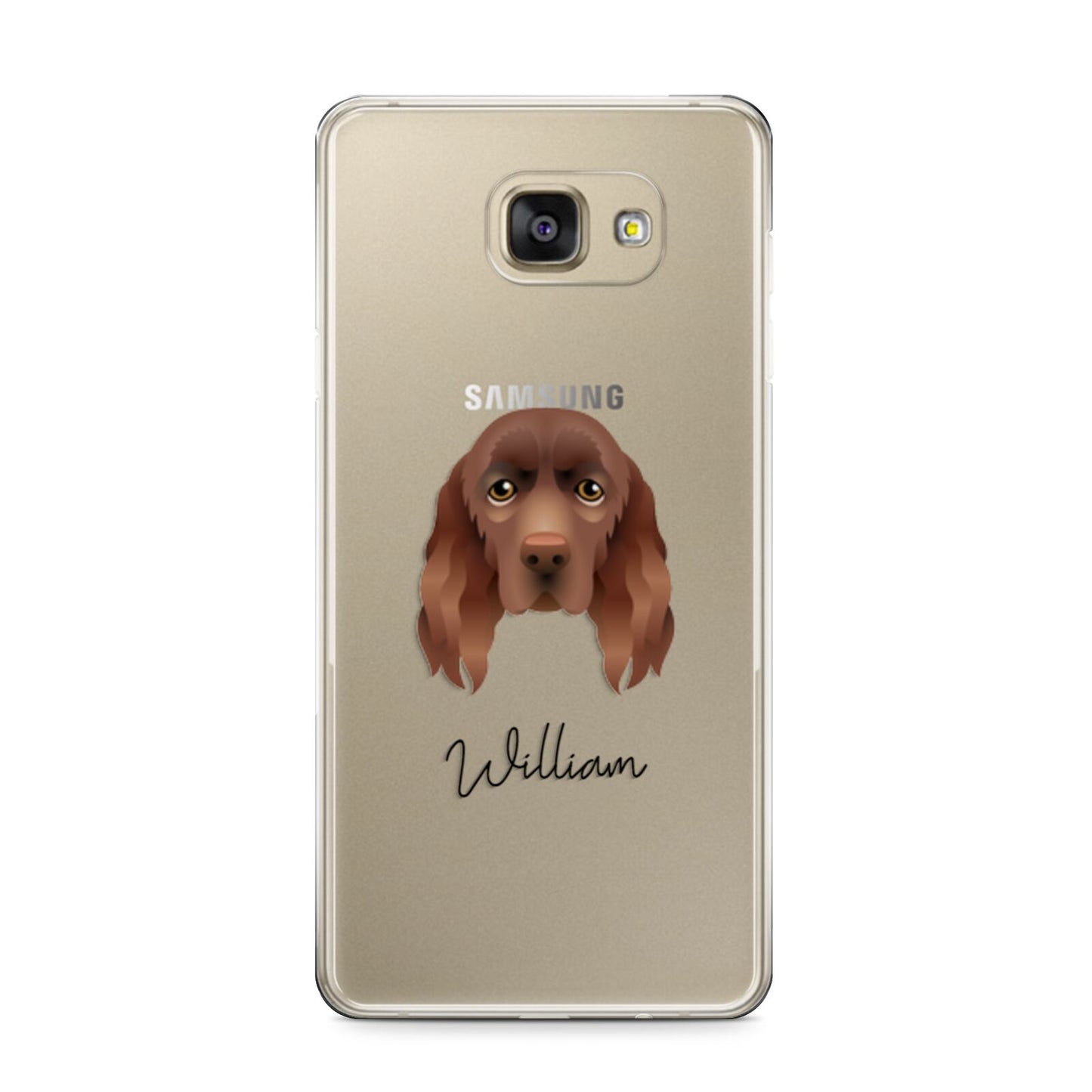 Sussex Spaniel Personalised Samsung Galaxy A9 2016 Case on gold phone