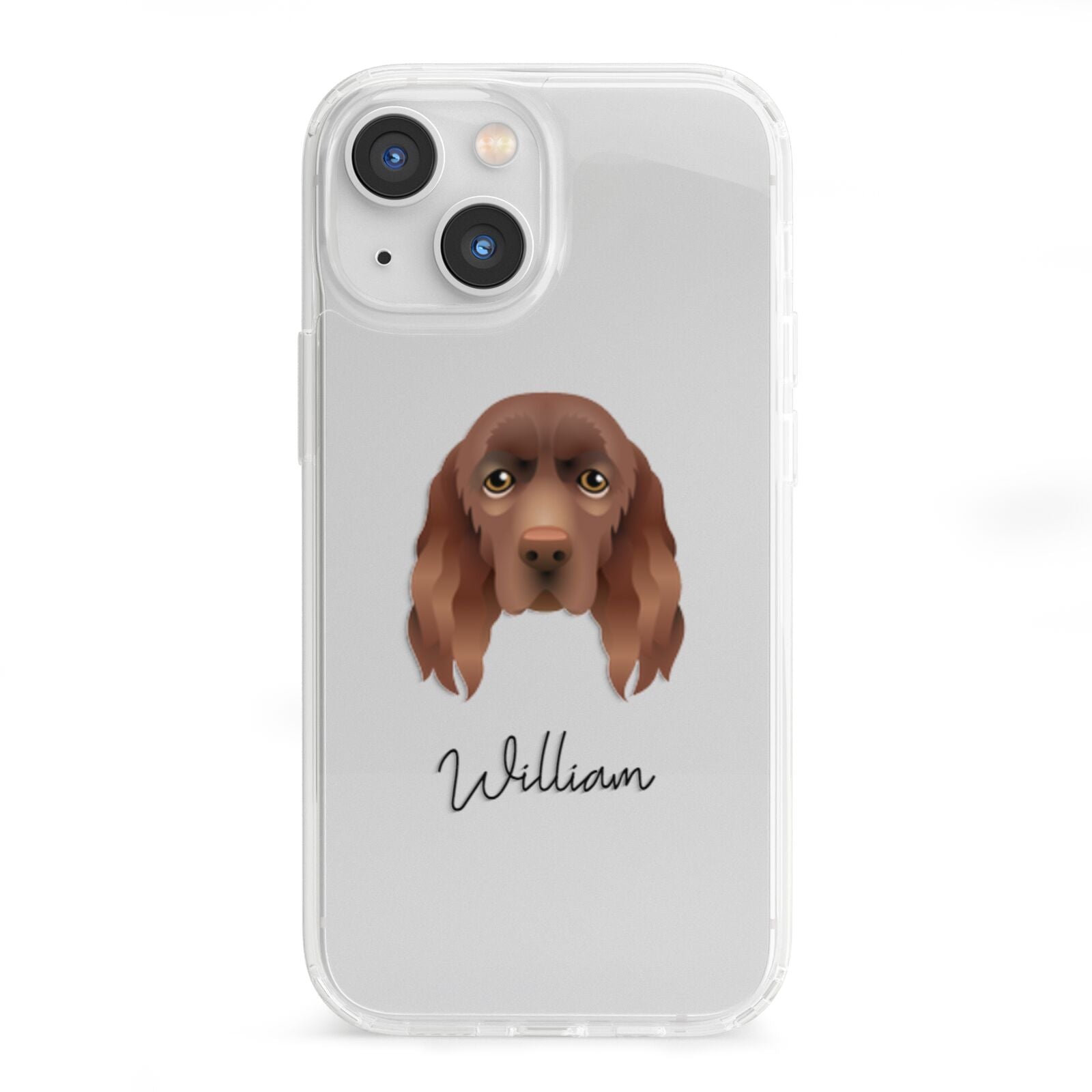 Sussex Spaniel Personalised iPhone 13 Mini Clear Bumper Case