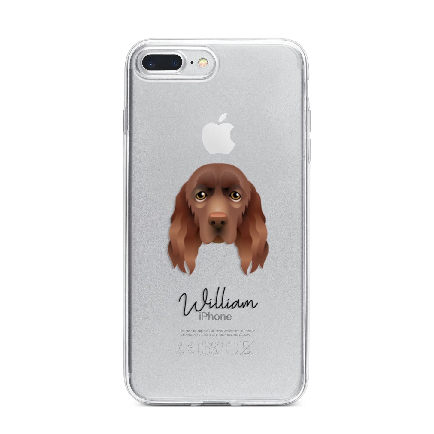 Sussex Spaniel Personalised iPhone 7 Plus Bumper Case on Silver iPhone