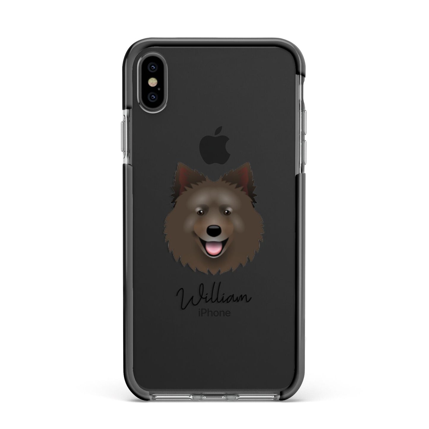 Swedish Lapphund Personalised Apple iPhone Xs Max Impact Case Black Edge on Black Phone