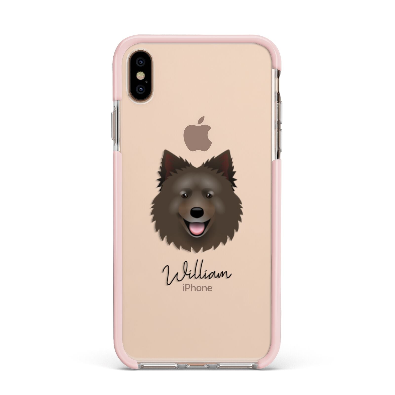 Swedish Lapphund Personalised Apple iPhone Xs Max Impact Case Pink Edge on Gold Phone