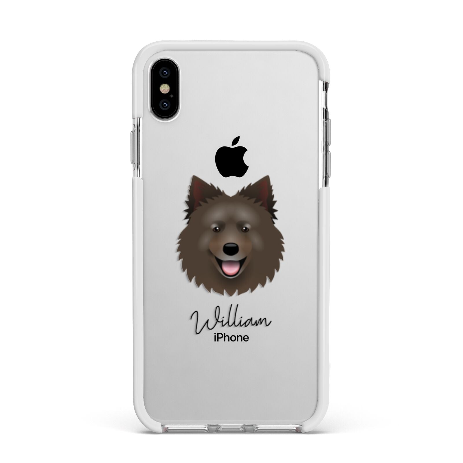 Swedish Lapphund Personalised Apple iPhone Xs Max Impact Case White Edge on Silver Phone